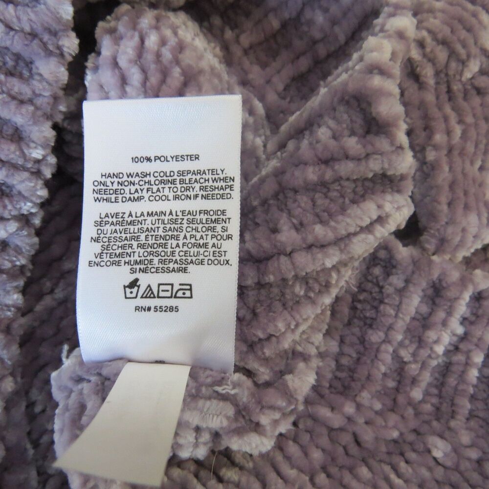 Express Women's  Cropped Chenille V Neck Sweater Purple S EUC - Picture 8 of 9